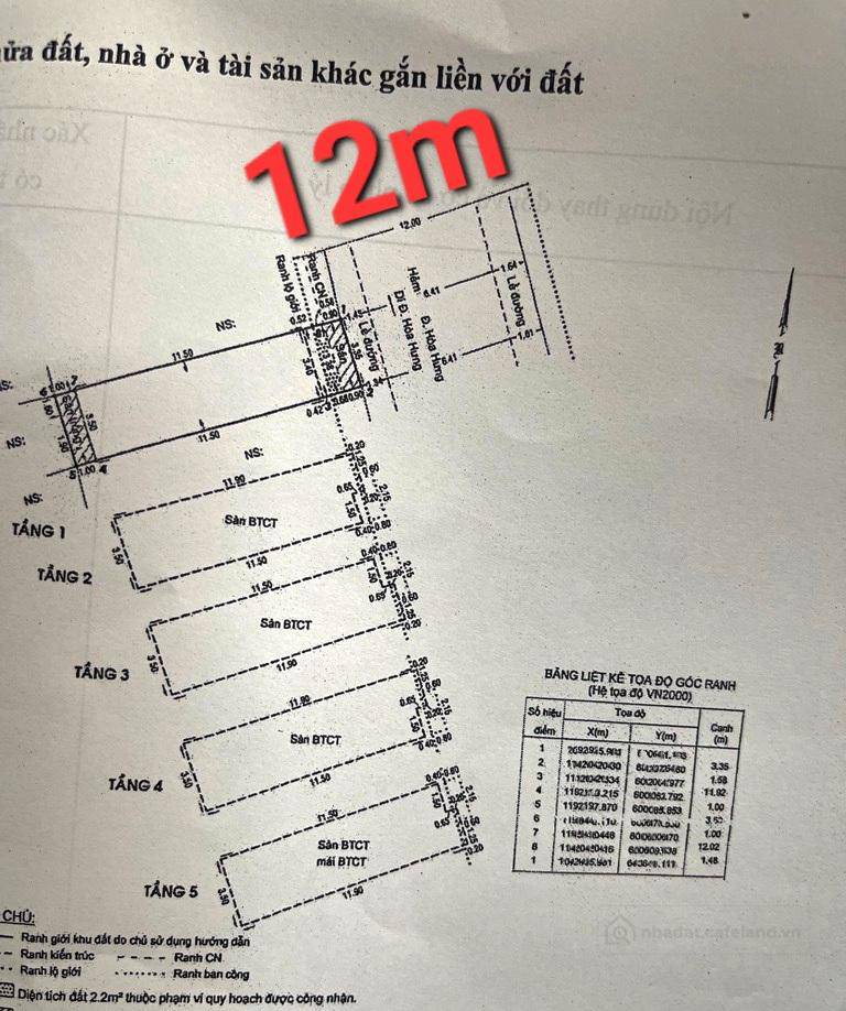 Hẻm xe hơi 12m Hòa Hưng - nhà 5 tầng 8 PN vuông vức. Chỉ 13,5 tỷ