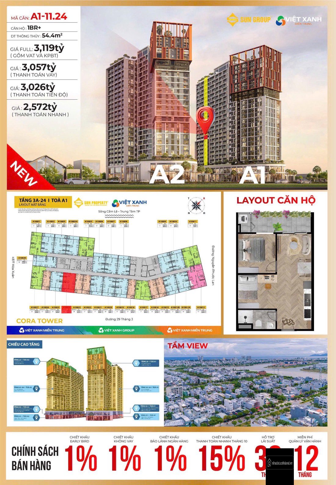  CĂN HỘ CAO CẤP CORA TOWER HÒA XUÂN  ĐÀ NẴNG CHỈ VỚI GIÁ 2x tỷ 
