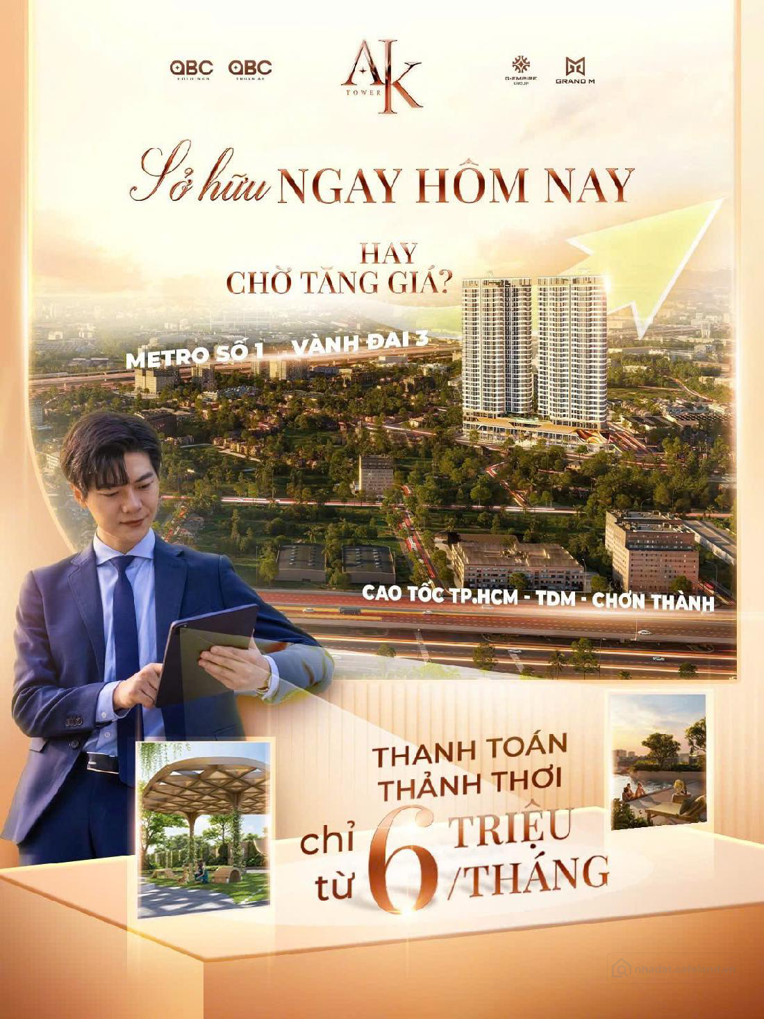 A&K Tower - 6 triệu/tháng cho đến khi nhận nhà