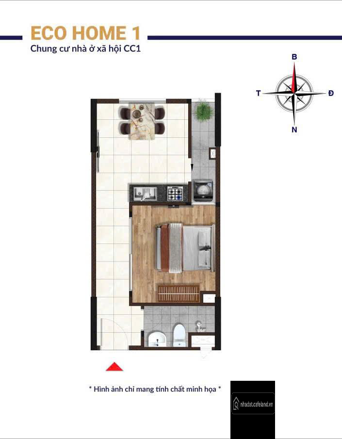 Căn Hộ 2PN Eco home 1 Phú Mỹ Giá Chỉ Từ 1 tỷ. LH: 0847.292.192