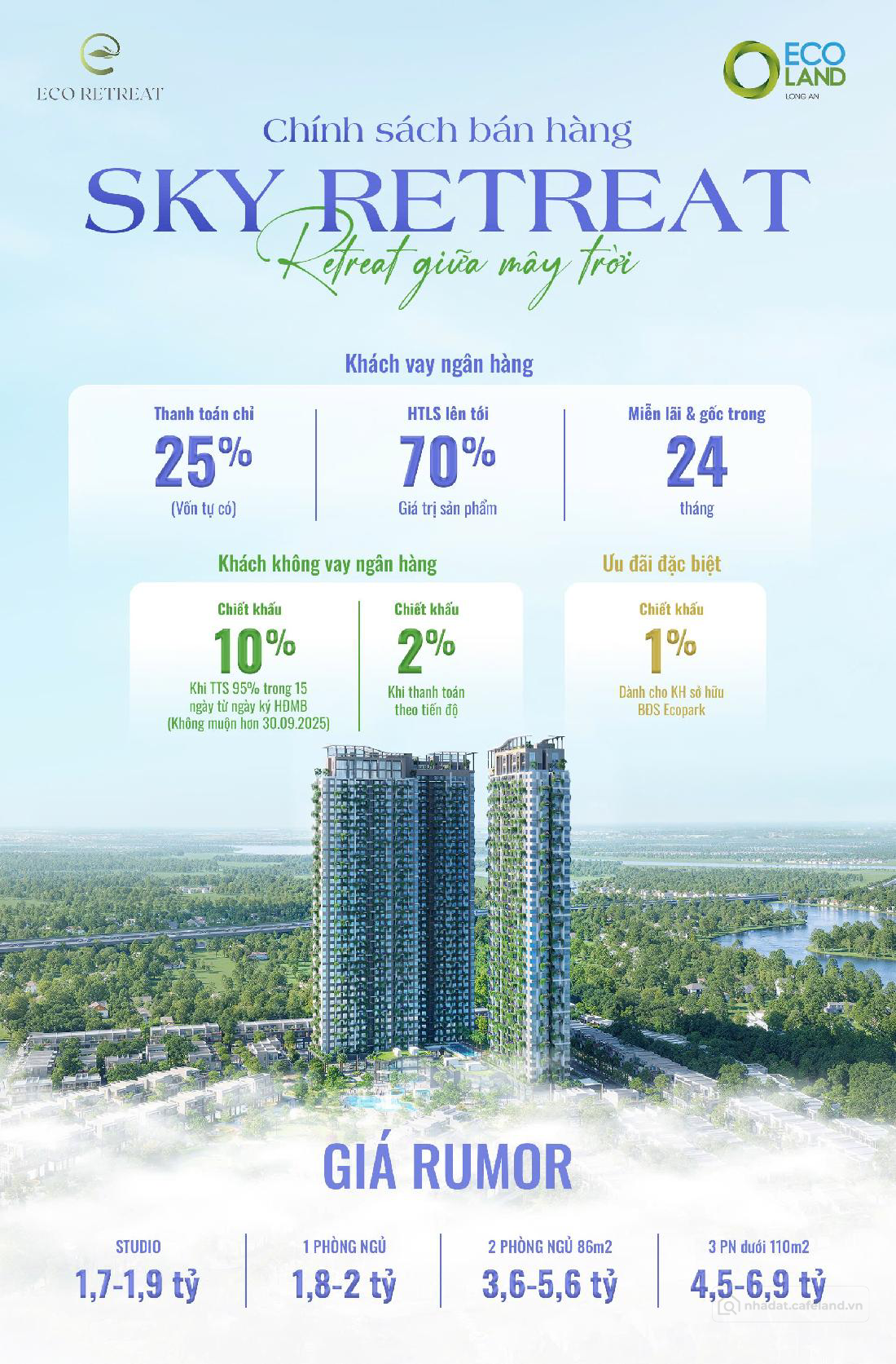 BIỂU TƯỢNG CAO TẦNG SKY RETREAT TẠI ECO RETREAT - CSBH HẤP DẪN CHƯA TỪNG CÓ