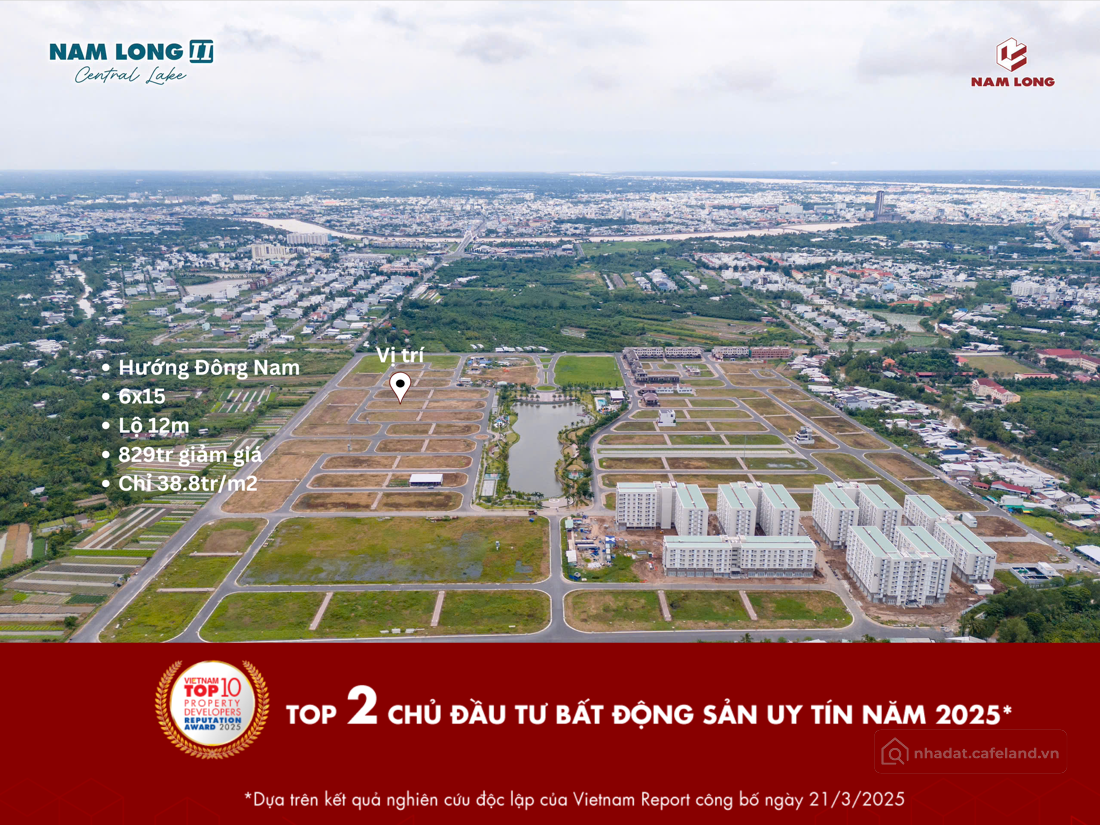 nền nam long 2 cần thơ giá 3ty057 triệu