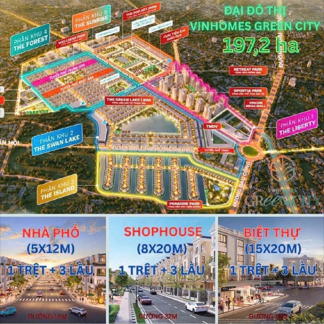 Vinhomes Green City Booking chỉ 100 triệu –chọn căn đẹp –hoàn tiền nếu không mua