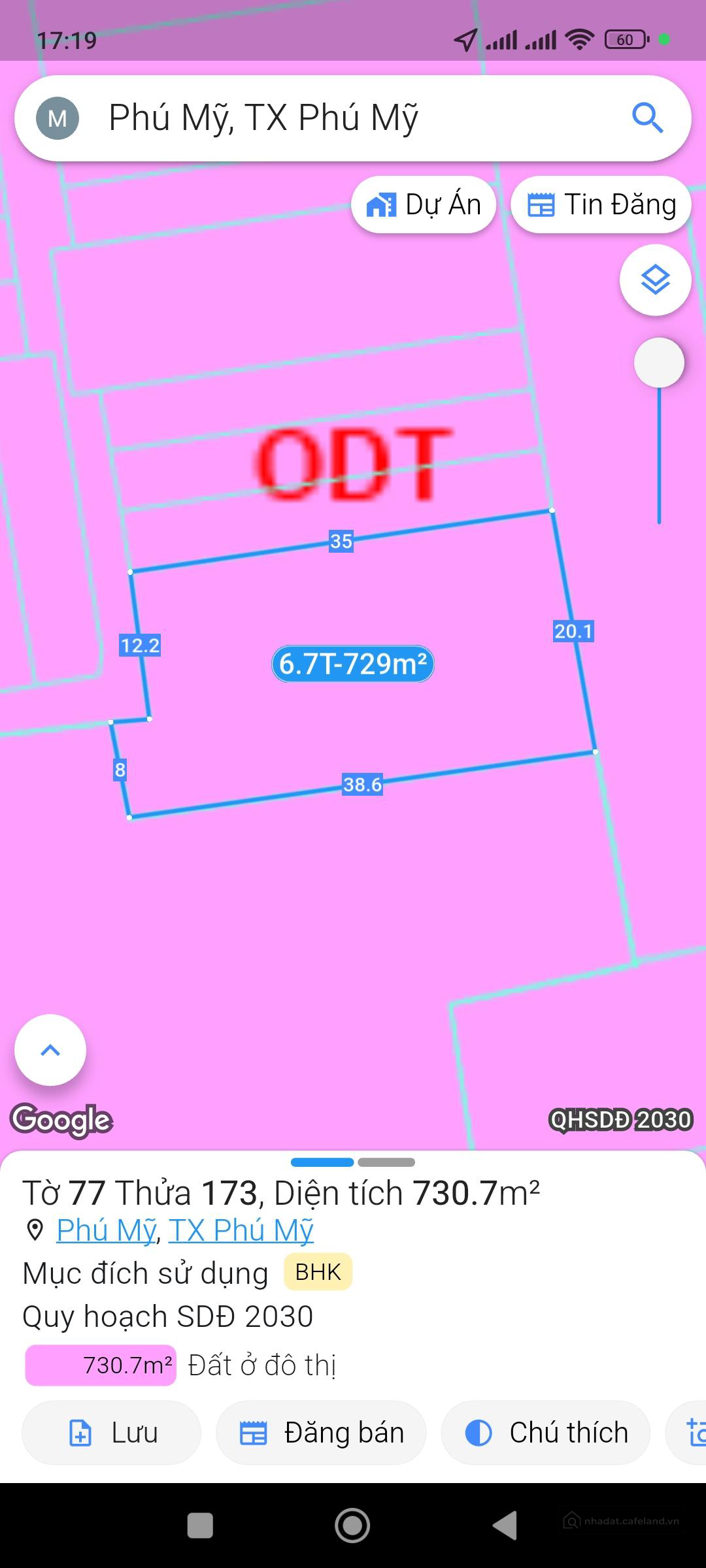 Bán lô đất phường Phú Mỹ, TP Phú Mỹ, BRVT