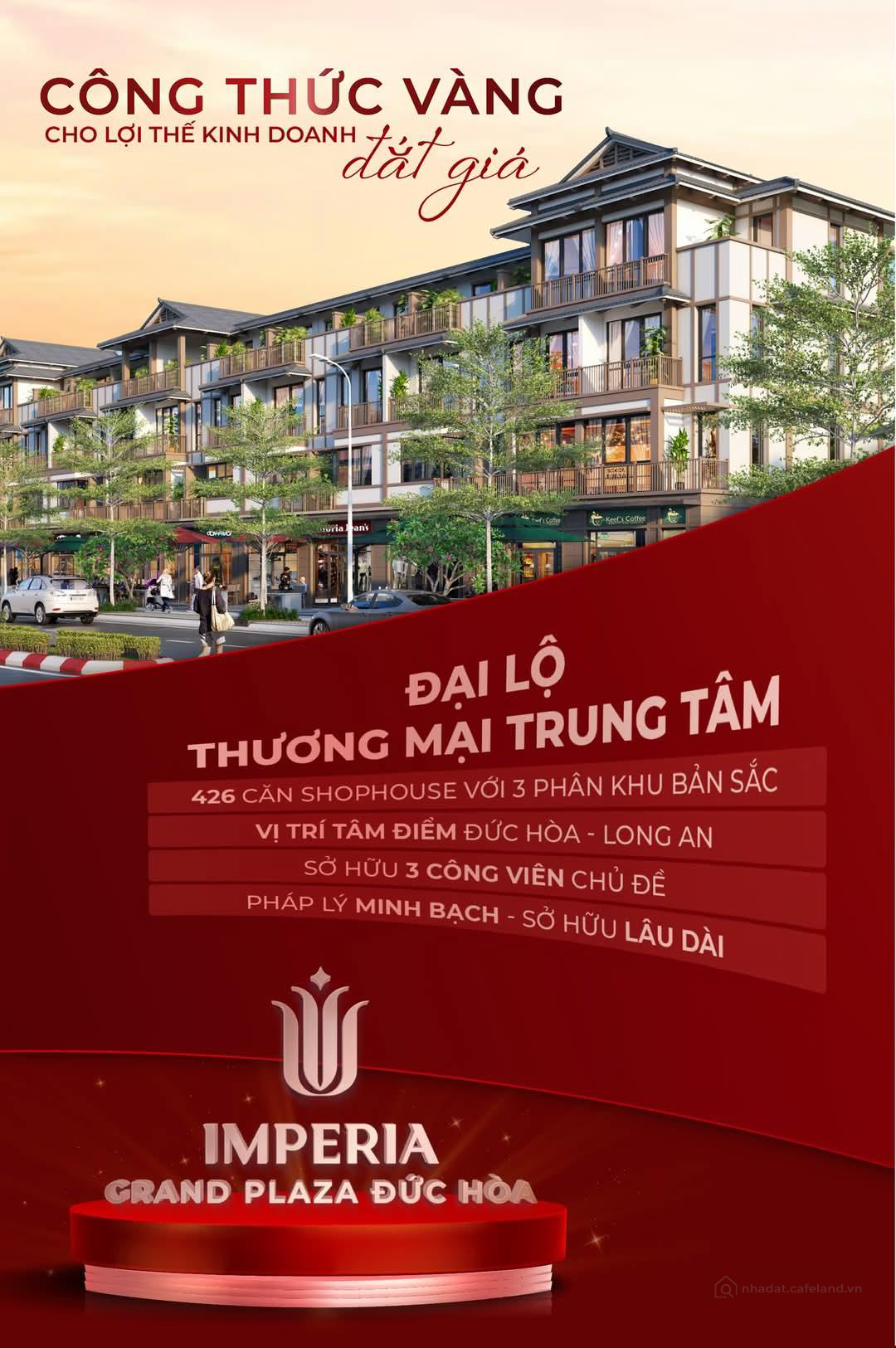 SỞ HỮU SHOPHOUSE ĐẮC ĐỊA TẠI IMPERIA GRAND PLAZA ĐỨC HÒA CẬN KỀ VINHOMES TÂY BẮC