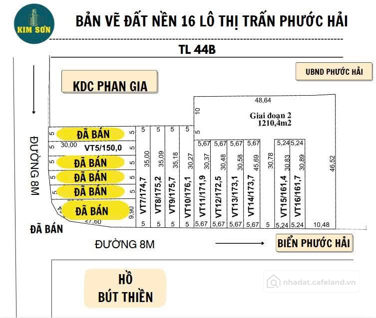 Lô đất ngay hồ Bút Thiền gần bờ kè Phước Hải