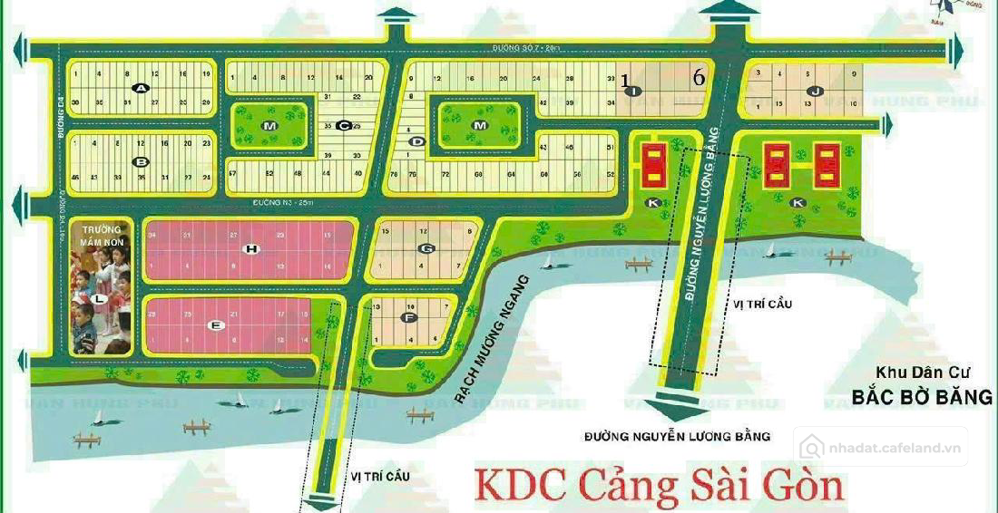 Bán đất nền sổ hồng riêng Khu Dân Cư Phú Xuân Nhà Bè, 117.5 m 2 . Giá 60 triệu/m