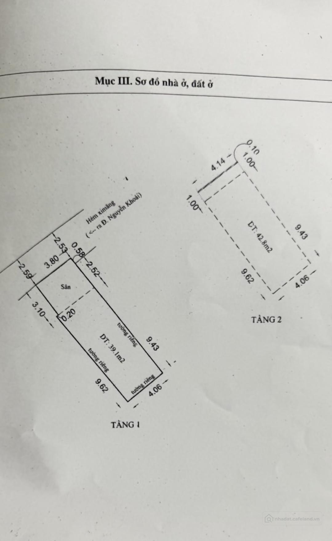 Hẻm 3m Nguyễn Khoái - sổ 51m2 (4,06 x 12,72) - nhà 2 tấm BTCT. Chỉ 5,5 tỷ