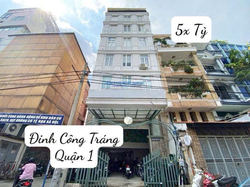 NHÀ MT ĐINH CÔNG TRANG Q1, XÂY 6 TẦNG, GIÁ 60 TỶ,LH 0906979786