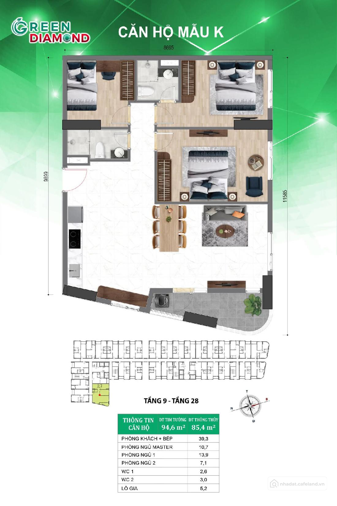 Bán căn hộ 3pn-2wc phường Đông Hoà, TP.Hồ chí minh