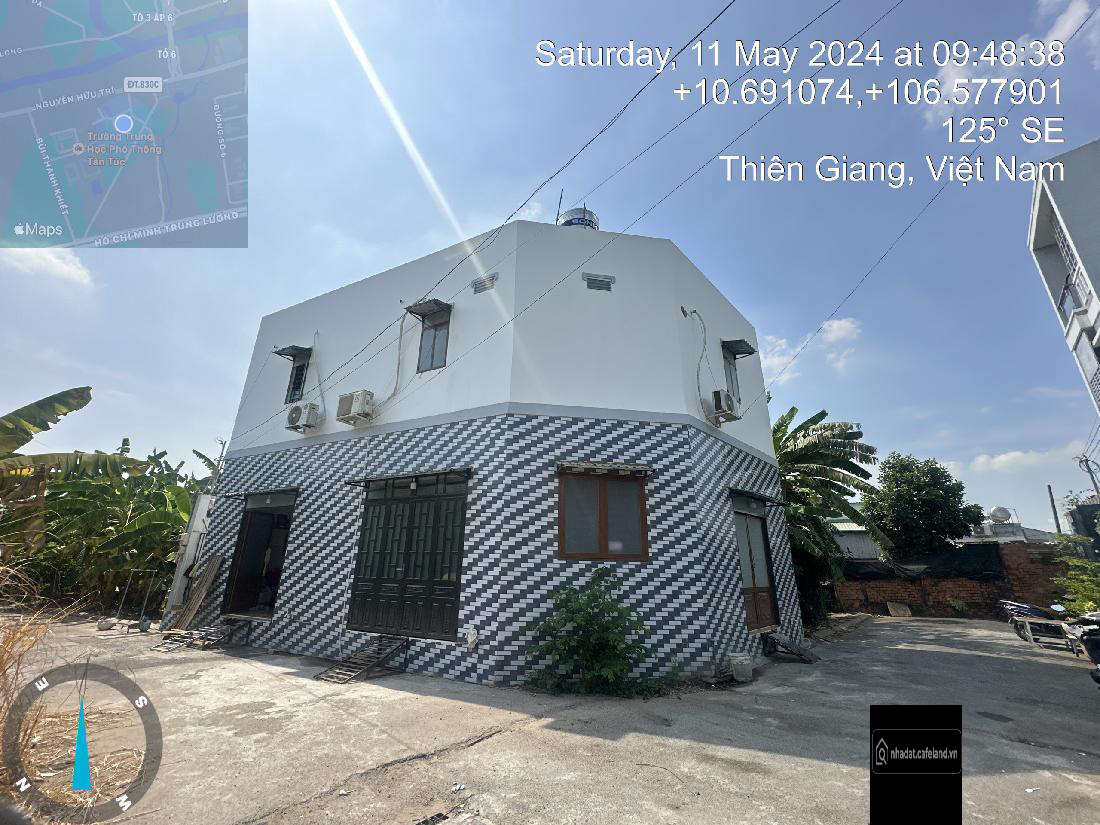 Nhà góc đang cho thuê 10 triệu, 80m2 (6.4m x 13.3m), mặt tiền 6m nội bộ Tân Túc 