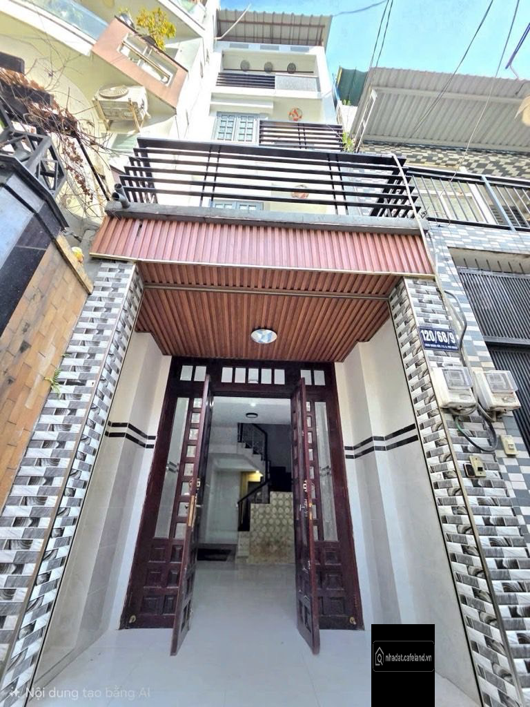 Bán nhà 3x12m, 4 tầng, 5PN – hẻm 3m xe tải nhỏ vào – sổ riêng hoàn công