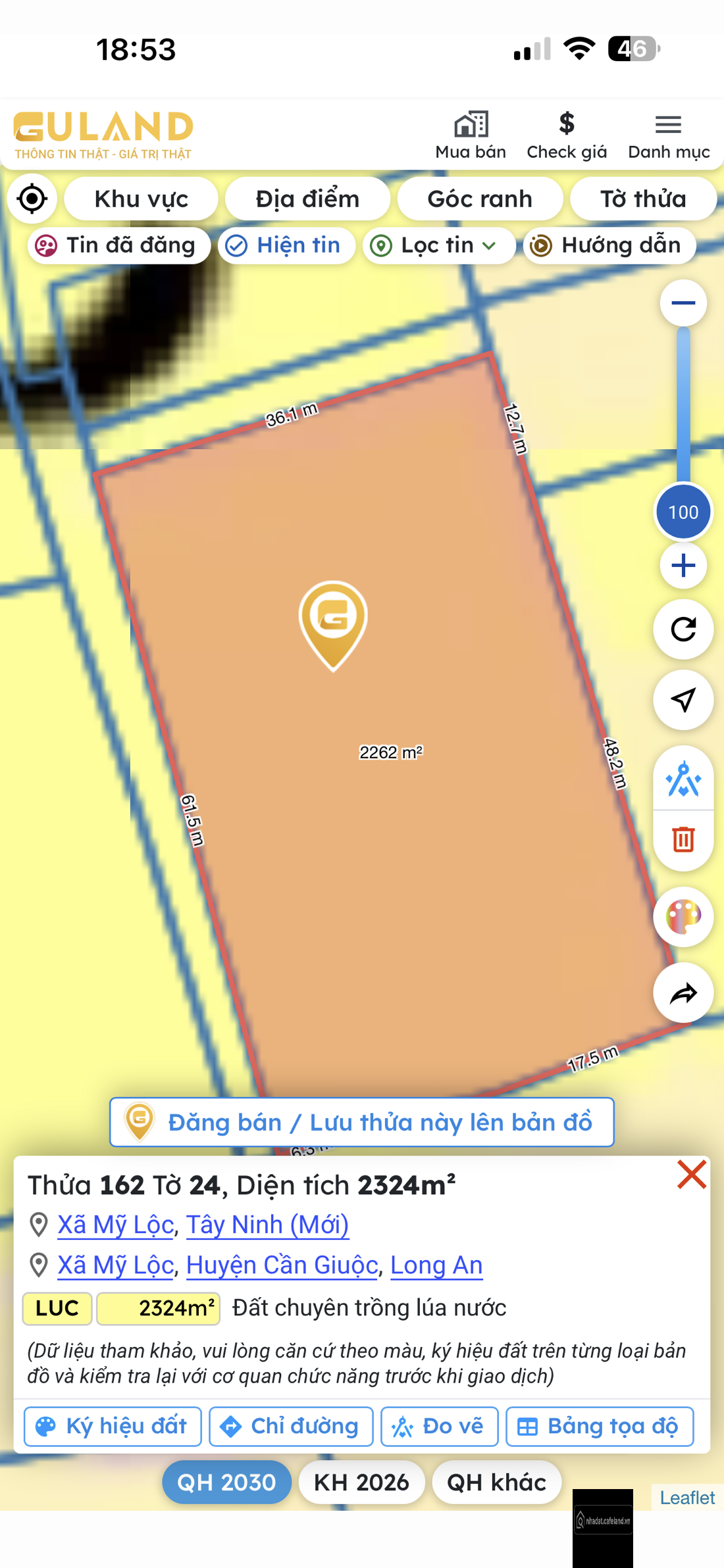 BÁN ĐẤT RUỘNG 2470m² – ĐƯỜNG BẢY THUỘC, XÃ MỸ LỘC – GIÁ 3,5 TỶ