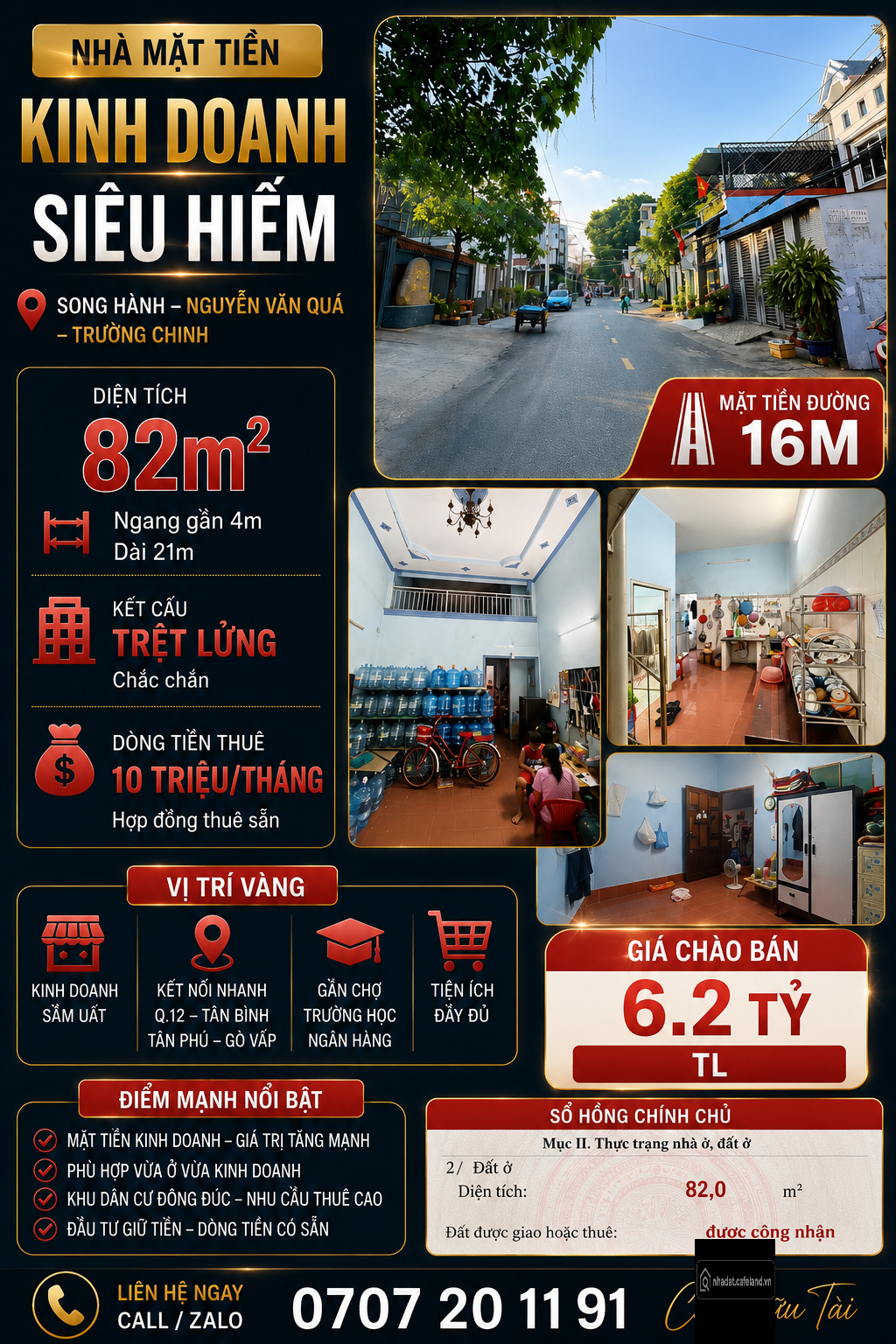 Bán nhà MT đường 16m khu Nguyễn Văn Quá – Song Hành, – diện tích 82m² - 6.2 tỷ
